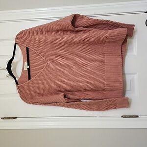 Lucky Brand Pink Waffle Knit Sweater​​​​ Size Large
